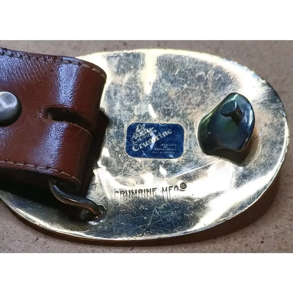 El Arturo Bronze Crumrine Buckle with Hand-Tooled Leather Belt